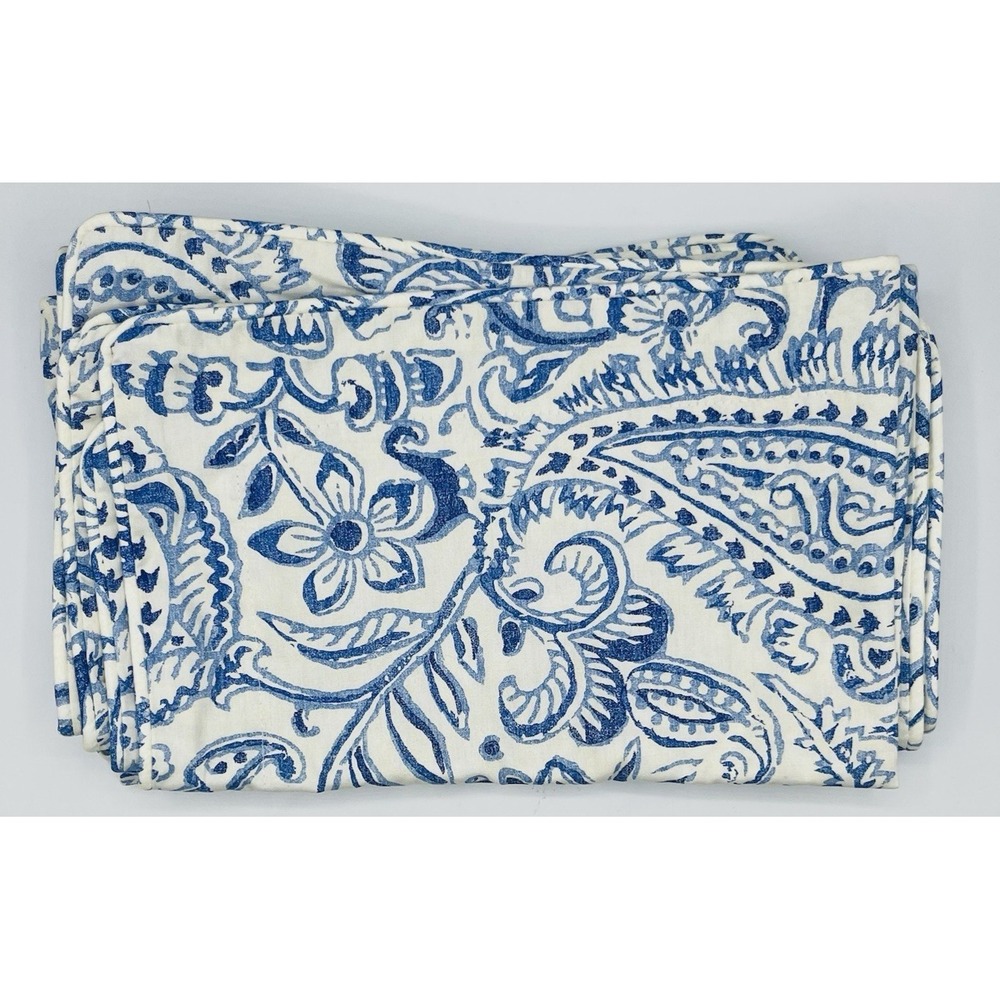 RARE! 2x Ralph Lauren Blue And White Paisley Pillow Shams (European‎ Size)